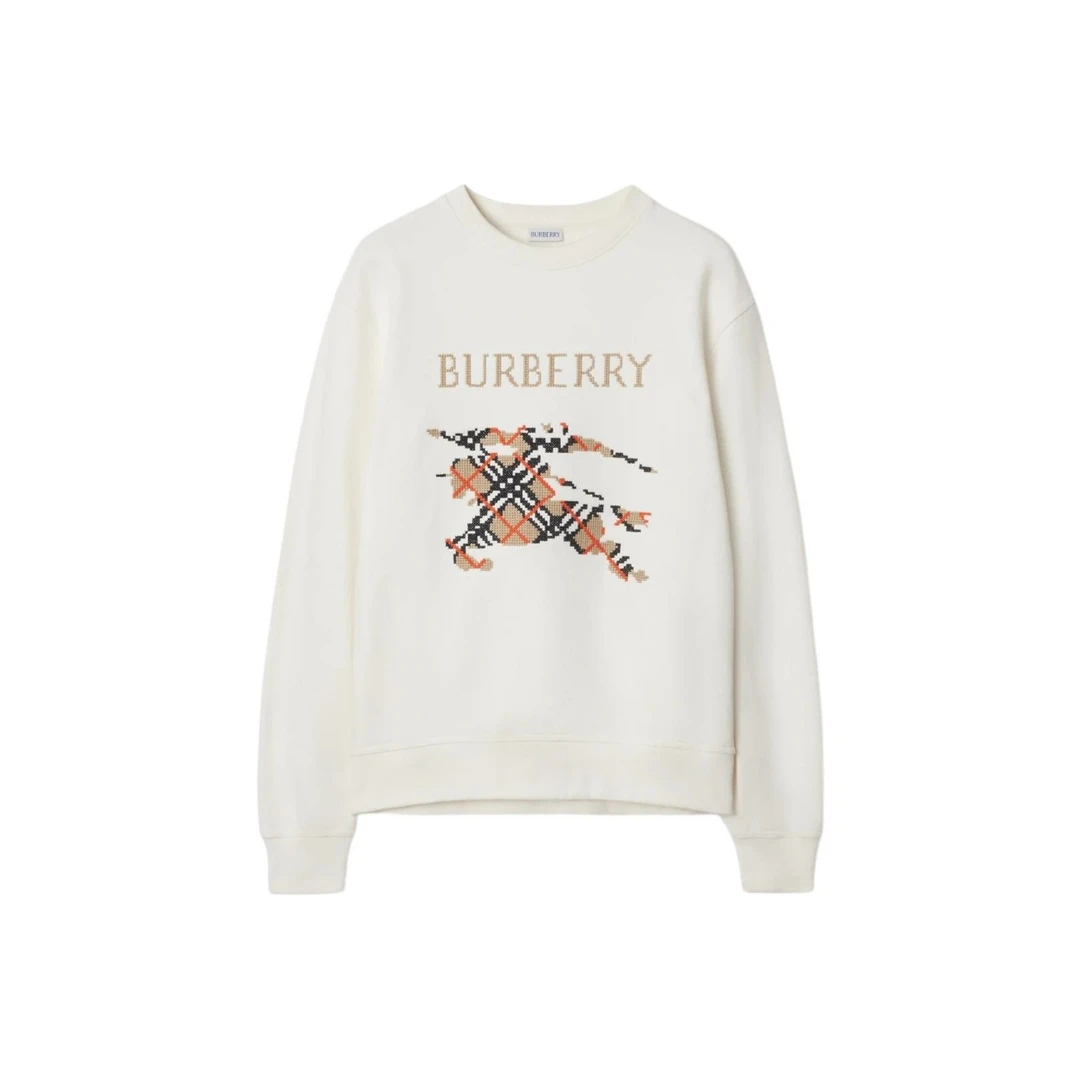 BURBERRY/博柏利罗纹针织徽标格纹长袖卫衣 8110547yd/BCJ