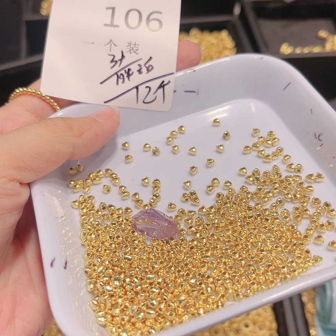 水晶珠宝半成品银S925镀金镶嵌106