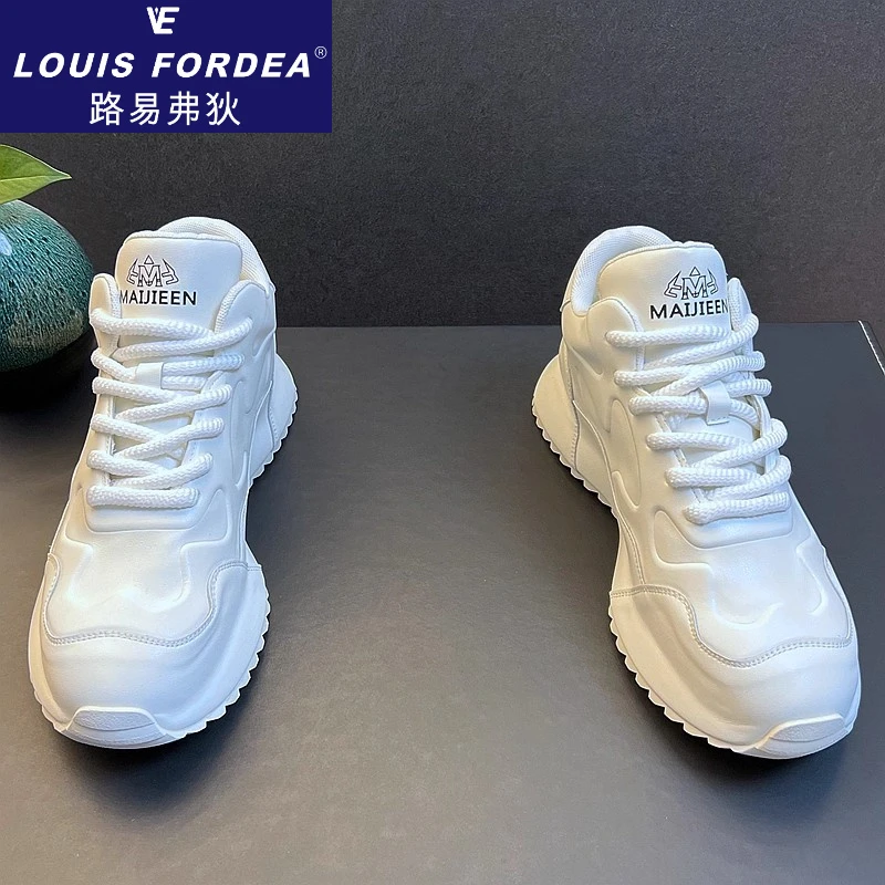 Louis Fordea/路易弗狄【干净感痞帅男鞋】高帮休闲鞋增高鞋小白鞋