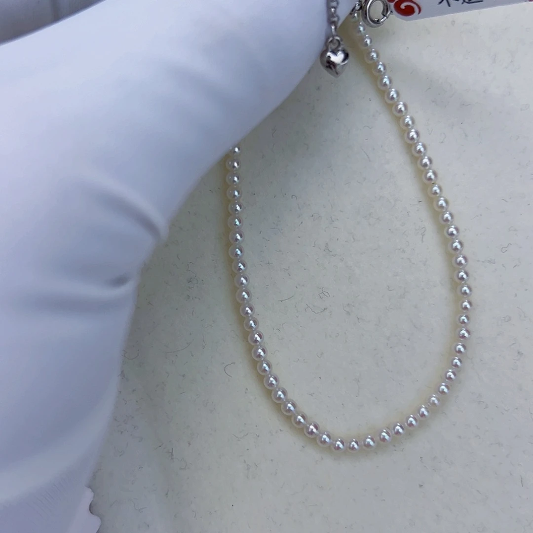 海水珍珠海水akoy设计款手链019银S925镶嵌