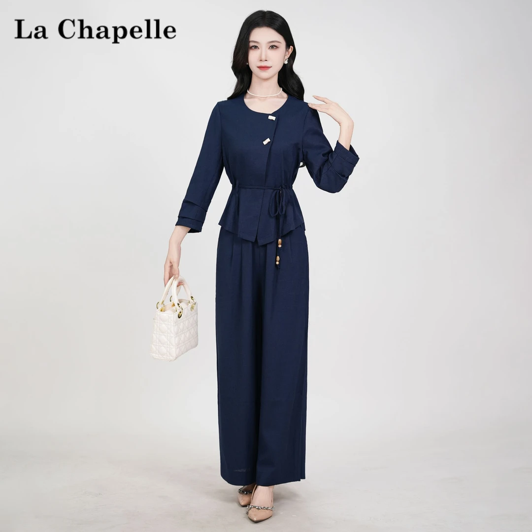 【拉夏贝尔】法式设计感显瘦松紧腰短袖裙子女真两件套