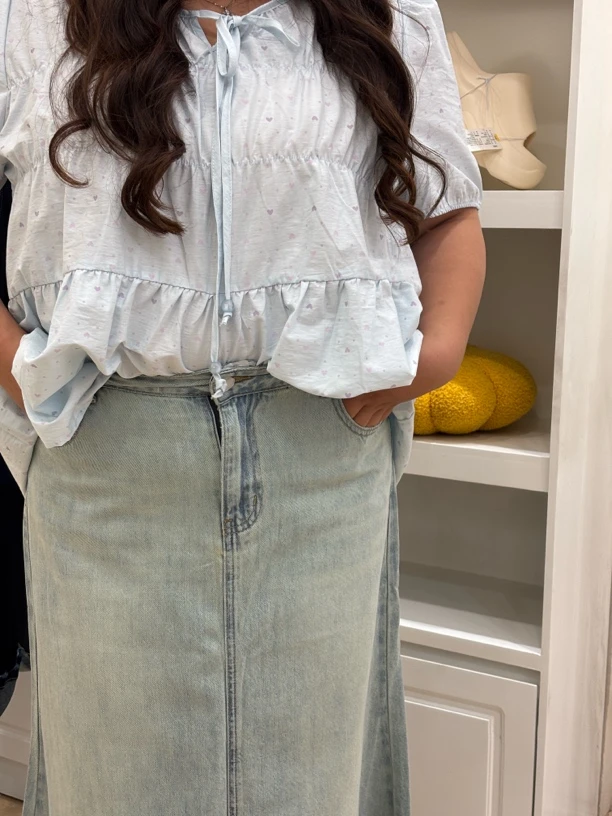 胖妹妹大码显瘦牛仔半裙