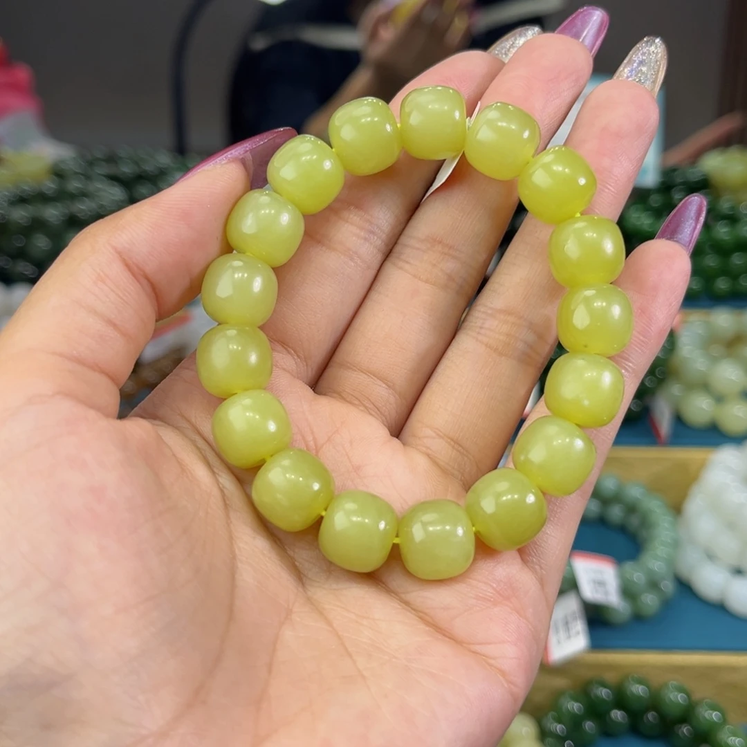 和田玉未镶嵌手链纯天然和田玉新疆若羌黄口12