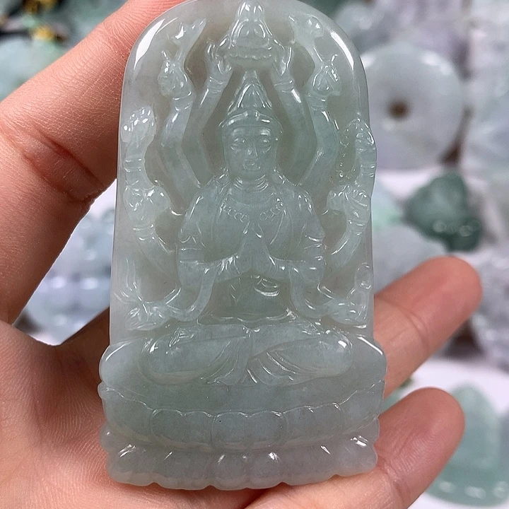 颈饰未镶嵌翡翠千手观音福利