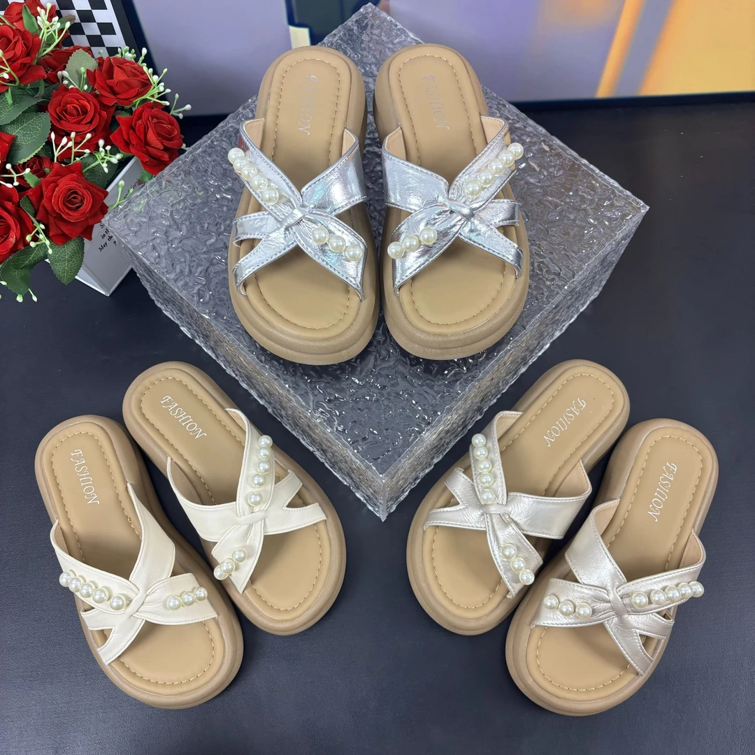 厚底一字拖女外穿厚底软底拖鞋凉拖鞋外穿仙女风防滑