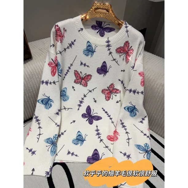 【庄周梦蝶】轻奢精纺水绒细针法很软很舒服百搭舒服大版