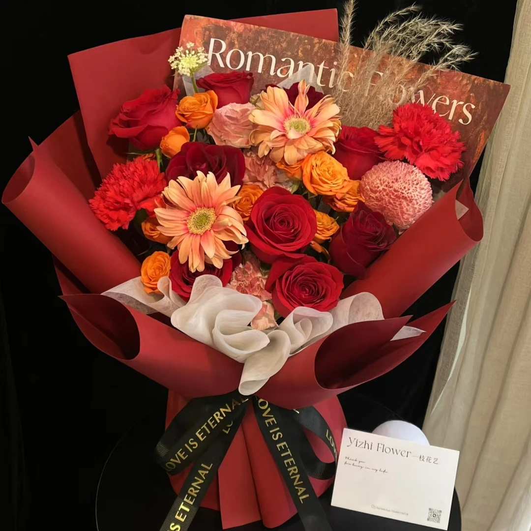 【长寿无疆】红玫瑰康乃馨混搭花束送长辈父母送老师领导生日鲜花店配送上门生日鲜花花束
