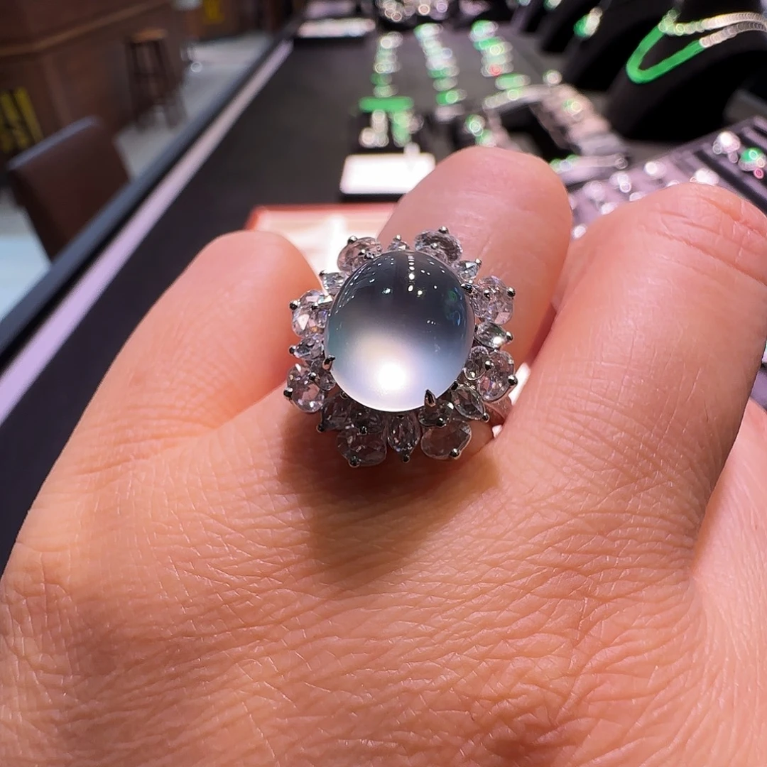 翡翠18K金镶嵌戒指戒指吊坠两用款