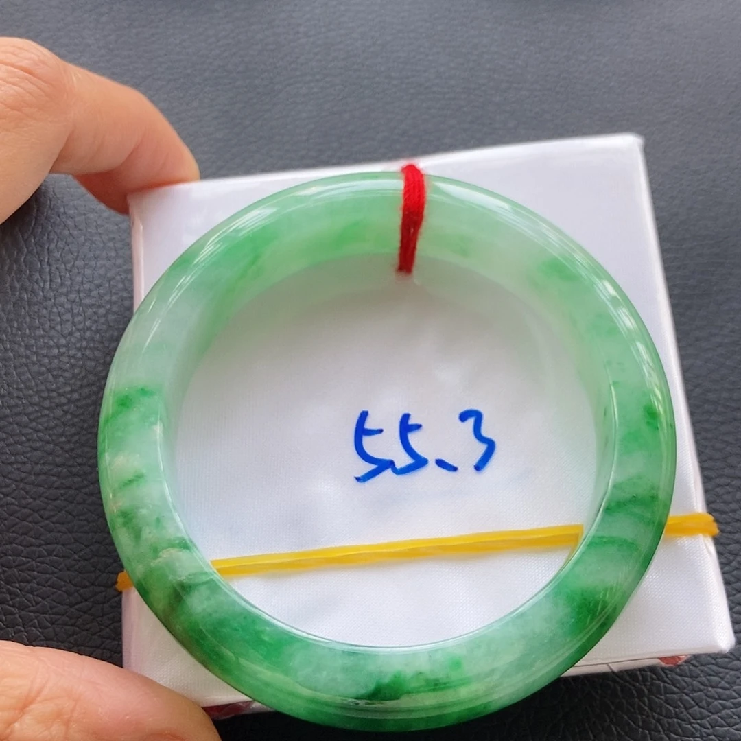 翡翠手镯未镶嵌24冰绿半飘阳绿辣绿24