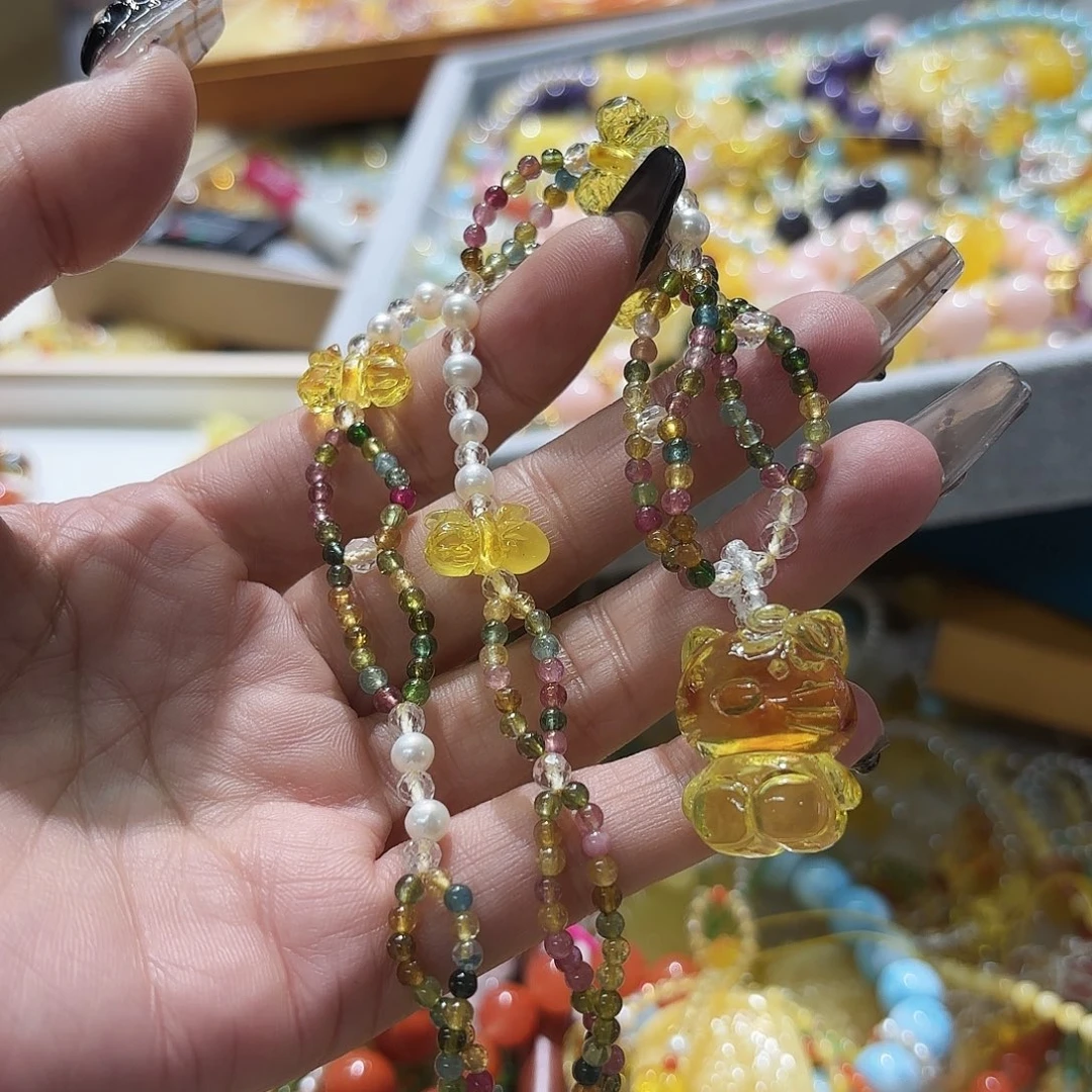 琥珀颈饰未镶嵌东****尼琥珀