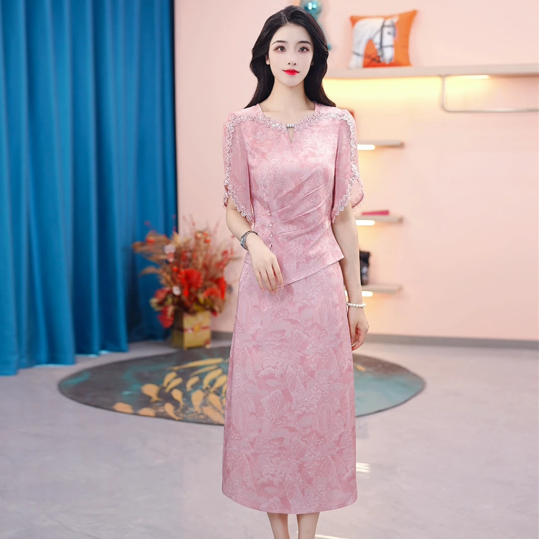 【SJYH1876】夏季新款套装裙两件套时尚优雅减龄洋气套装