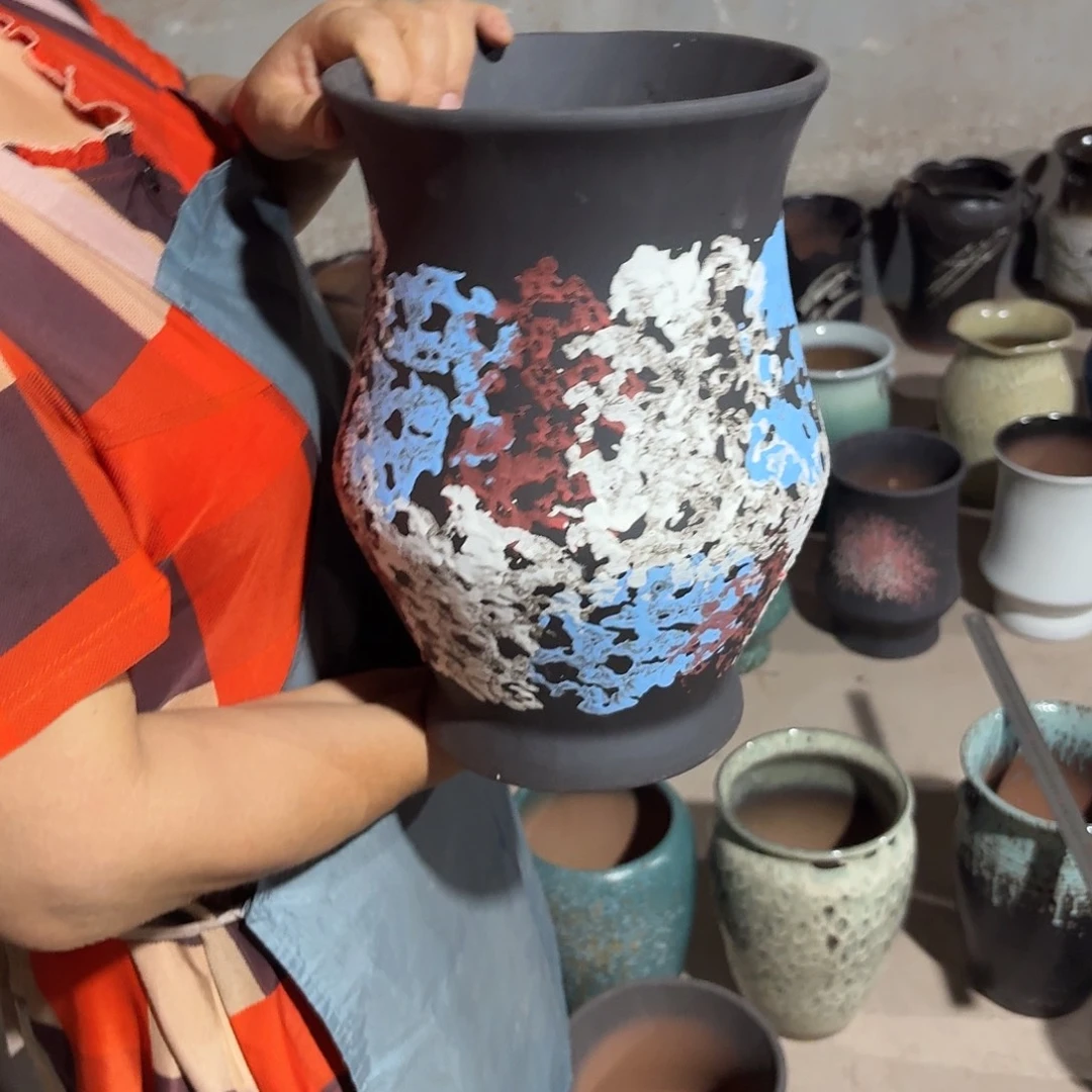 紫砂花盆口20高30