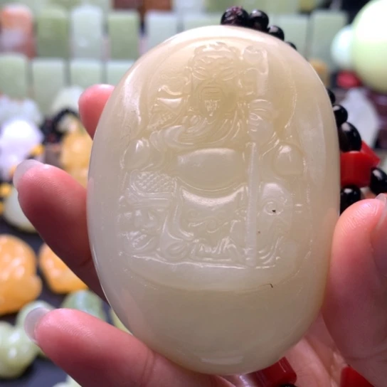 石材方解石手把件