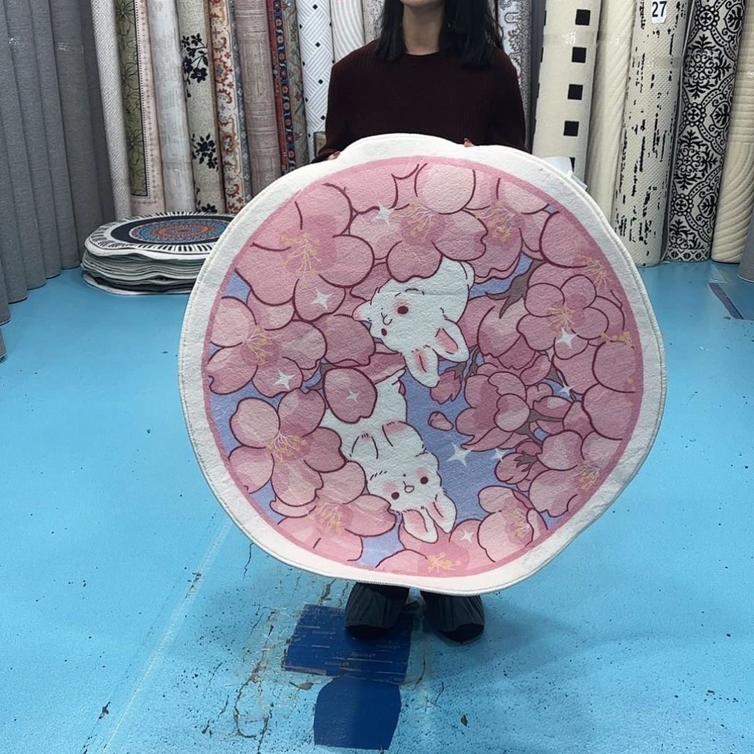 混纺棉布底仿羊绒直径一米圆特价福利尺寸误差正负1-3厘米