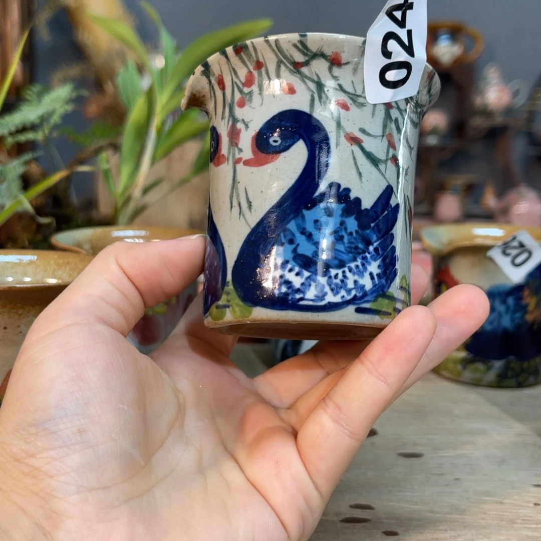 壶素浅陶瓷手工手绘