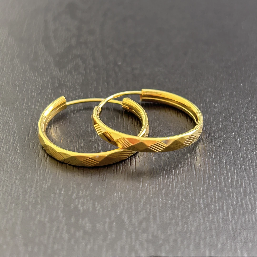 925银耳饰 【店长专享】925银车花耳圈YE773