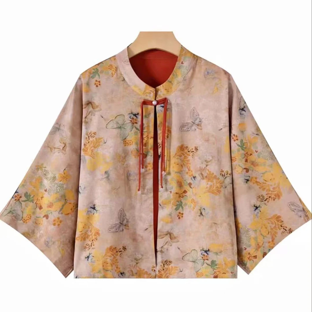 夏季新款洋气显贵新中式蝙蝠袖（双面穿））开衫