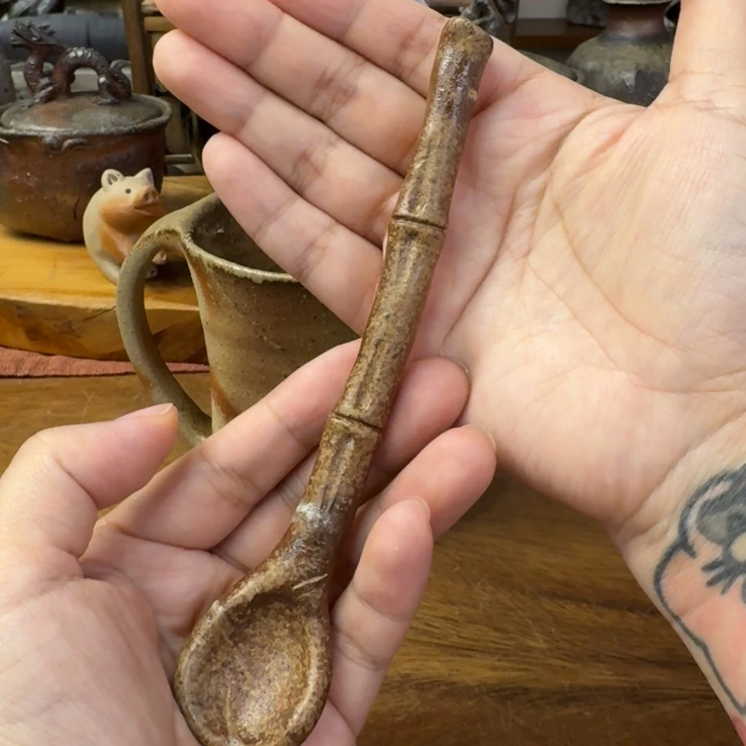 ?****?备前烧 勺子置物 陶吉