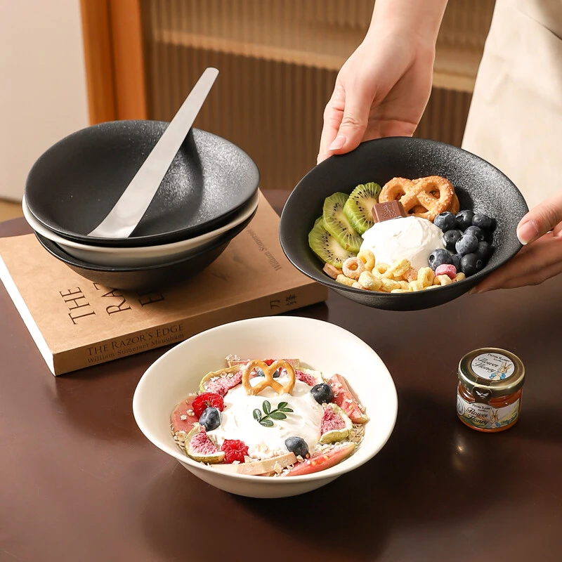 川岛屋陶瓷水果沙拉碗家用2025新款高颜值餐具酸奶碗燕麦片甜品碗