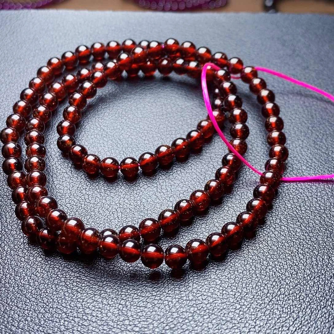 未镶嵌手链石榴石5➕3圈福利