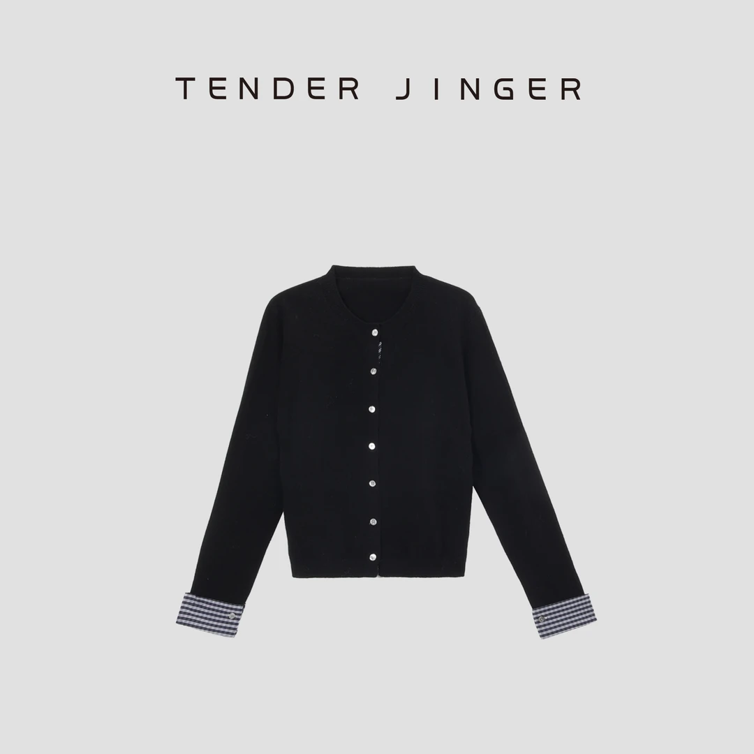 【专柜】圆领袖口撞色羊毛针织开衫T43SZZ77822