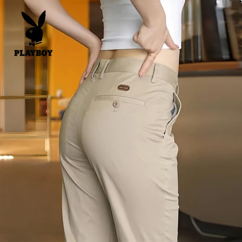花花公子男士爆款休闲裤男2025新款商务西裤直筒男裤长裤高端裤子