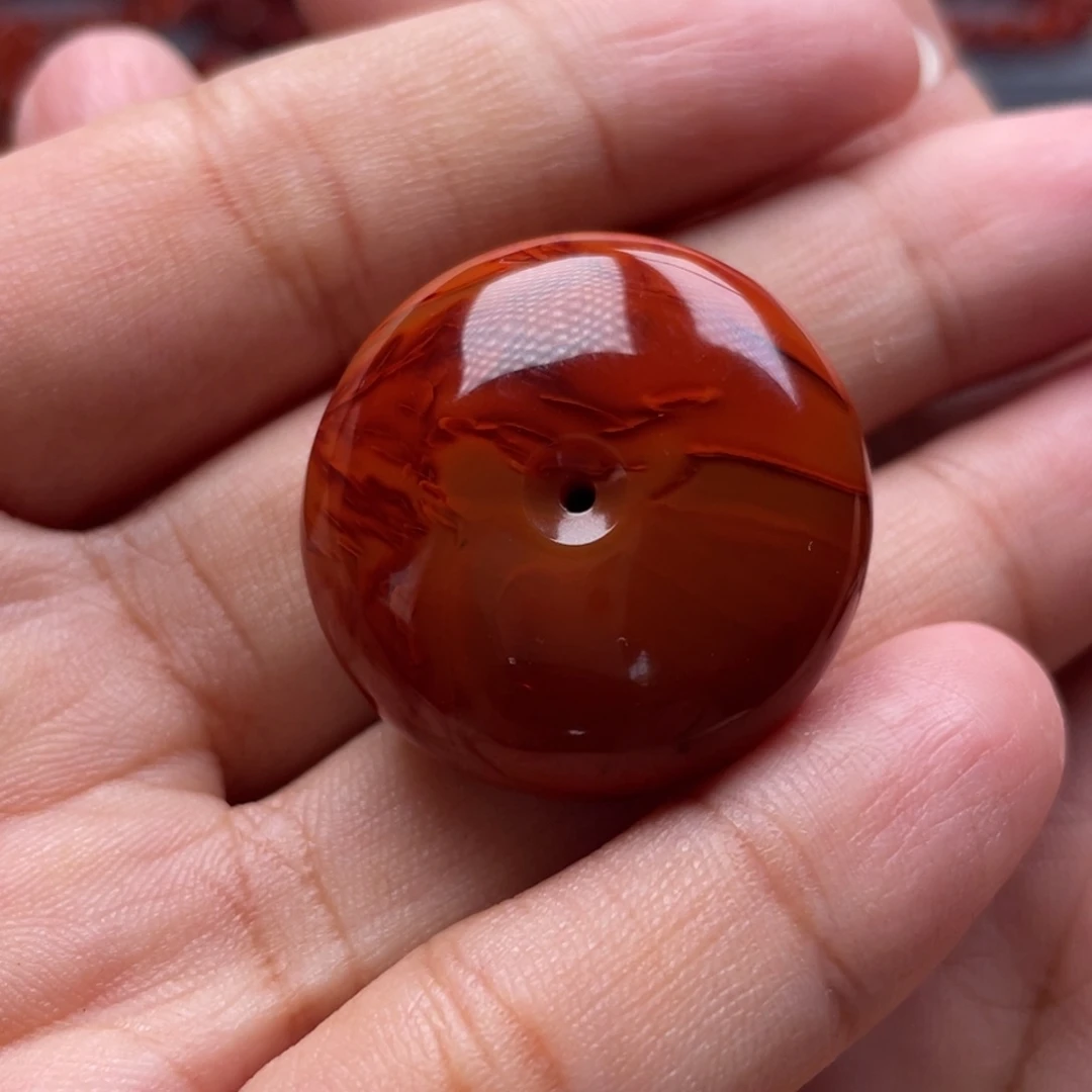 南红玛瑙未镶嵌珠宝奇石平安扣吊坠