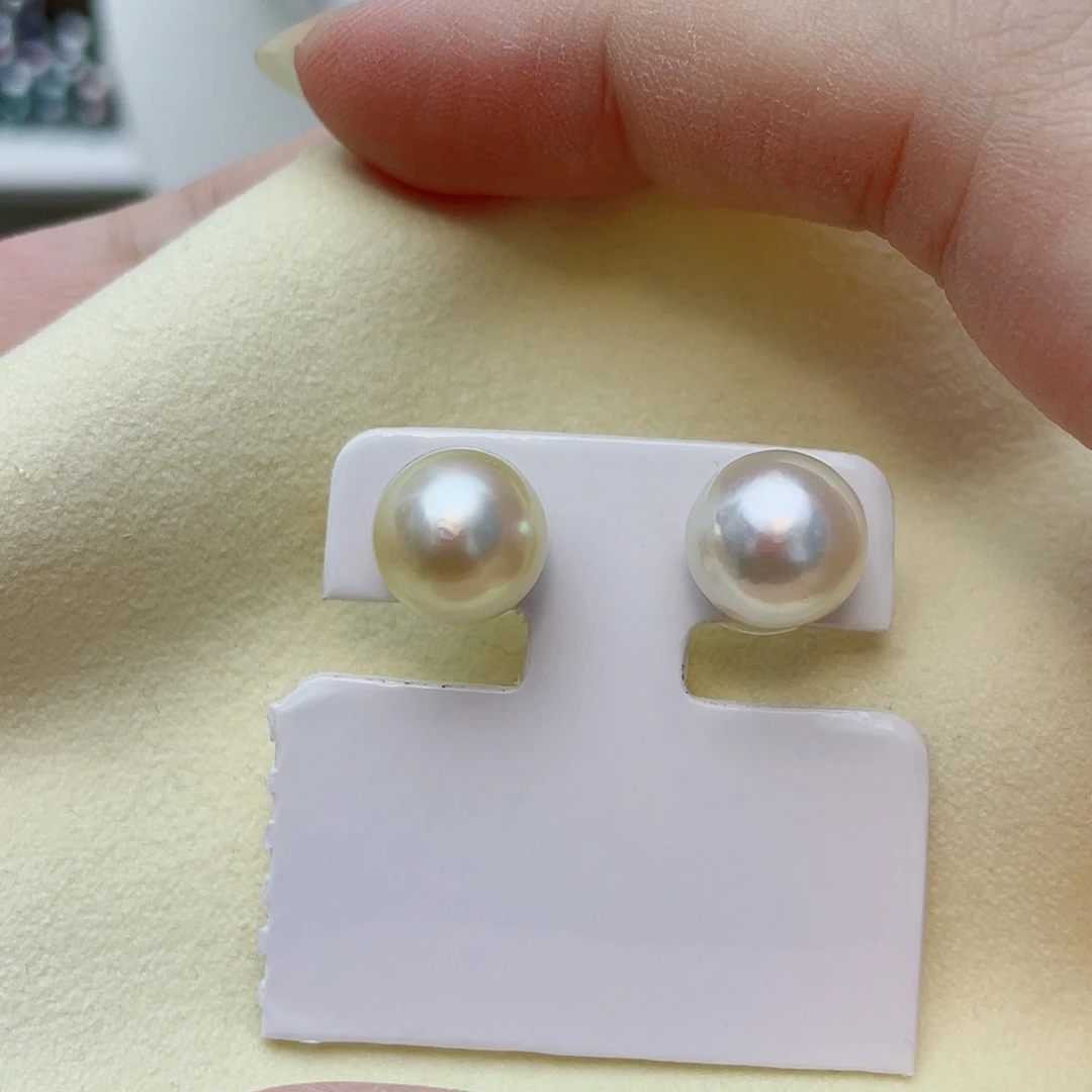 耳饰拼合珍珠（马贝珠）银S925镶嵌w19