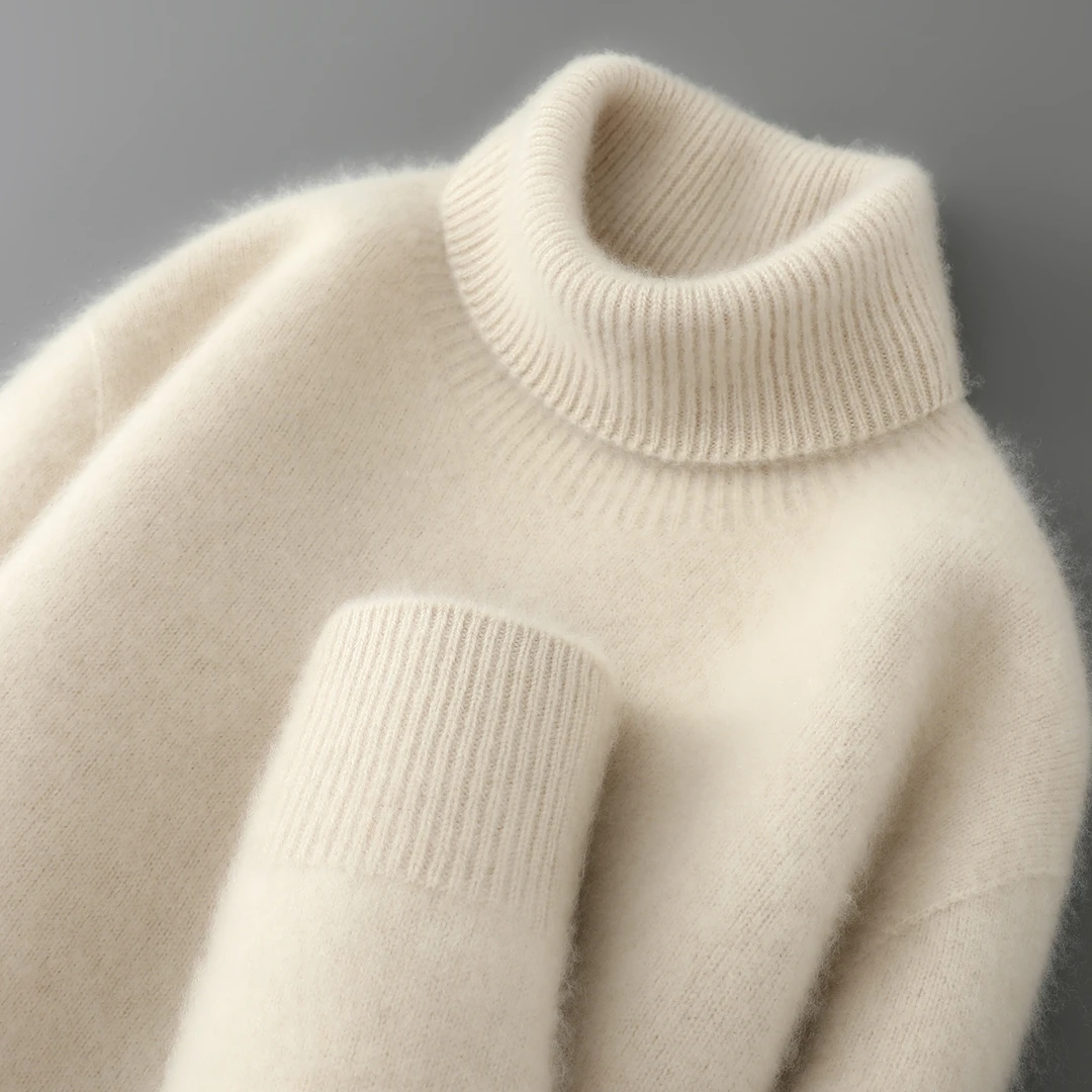 RAMEROBUDEN/卢密洛布登高端纯羊毛男士毛衣极简风高领羊毛衫秋冬