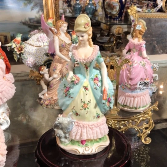 陶瓷高29厘米手工艺描金手绘瓷偶人物