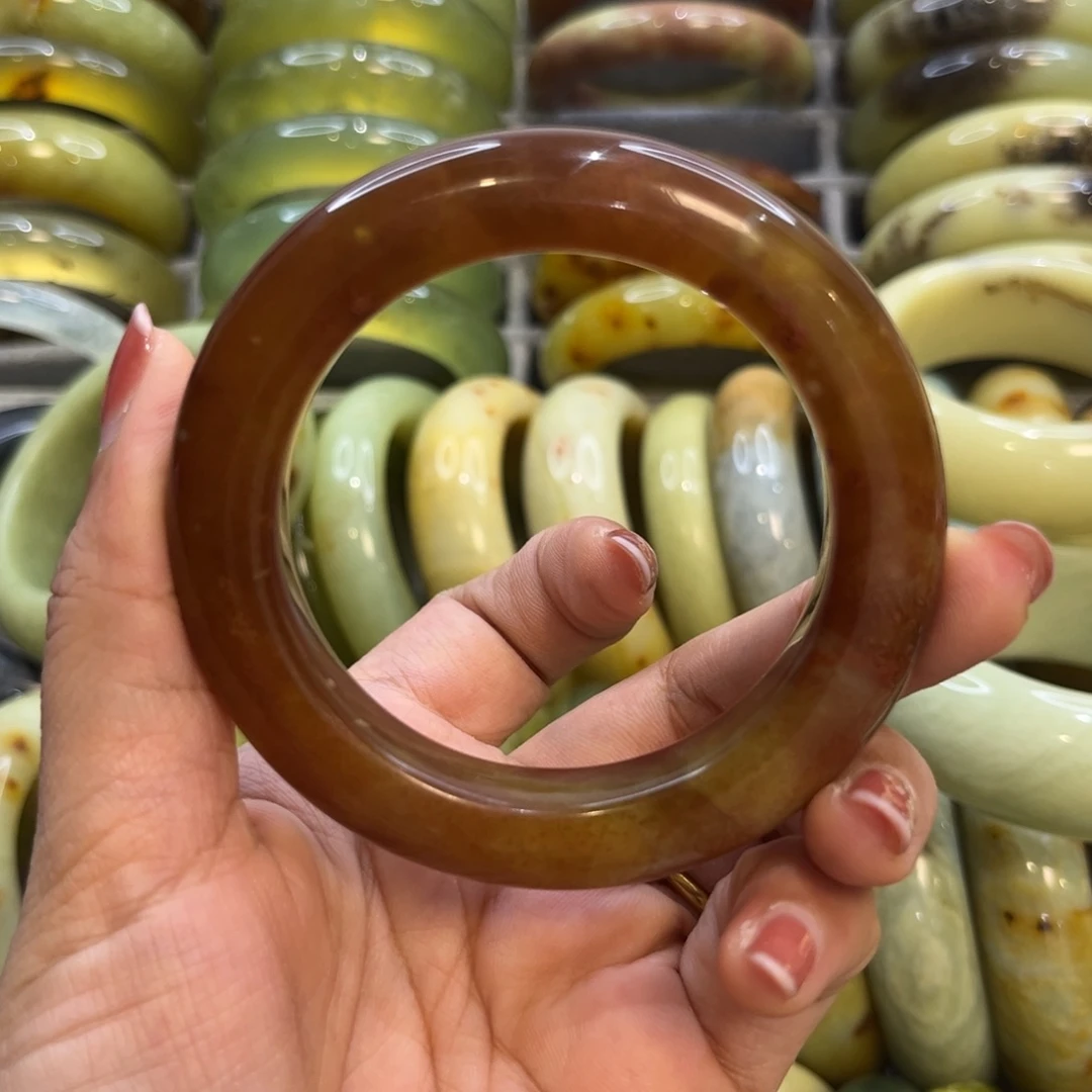 未镶嵌蛇纹石玉手镯19号54.7