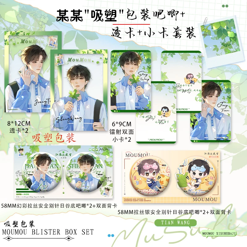 某某盛夏4个吸塑双闪吧唧徽章带背卡+小卡+透卡江添盛望新品Q版