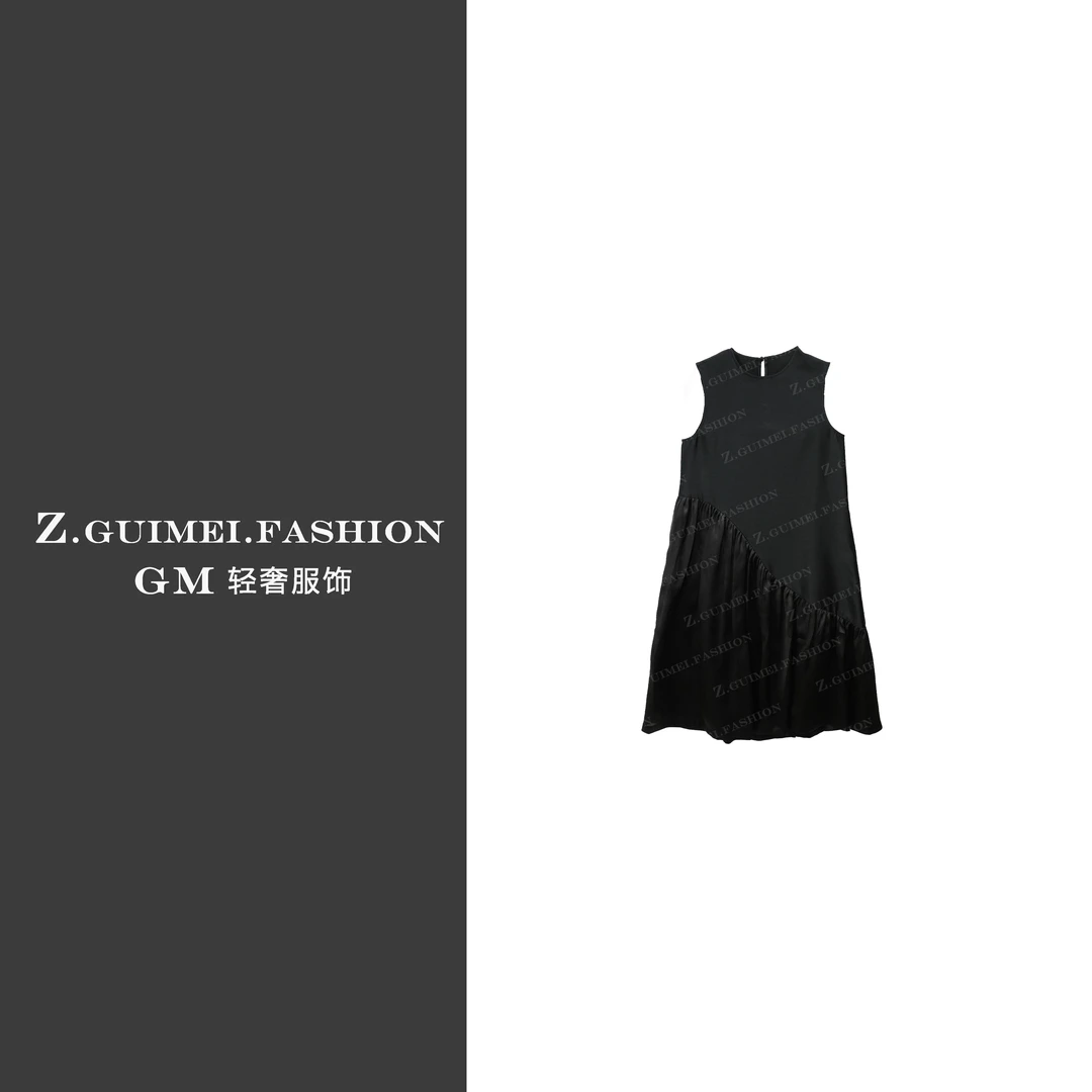 【肆姐高定】设计师款时尚拼接连衣裙X2673