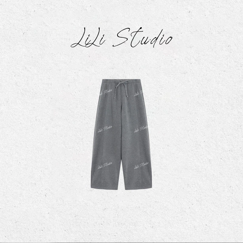 丨不理理「闲适慵廓」加绒加厚直筒抽绳保暖休闲裤