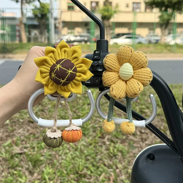 通用电动车挂钩多功能卡通小花朵钩前置免打孔电瓶自行车强力挂钩
