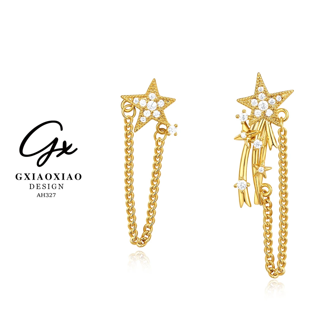 G XIAOXIAO 镀K金 【满目星河】气质轻奢星星流苏耳环 AH327