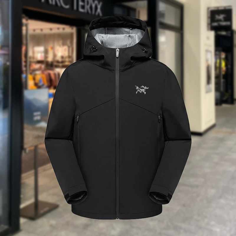 【奥莱清仓】刺绣鸟家男士软壳冲锋衣秋季夹克户外单冲情侣连帽外套