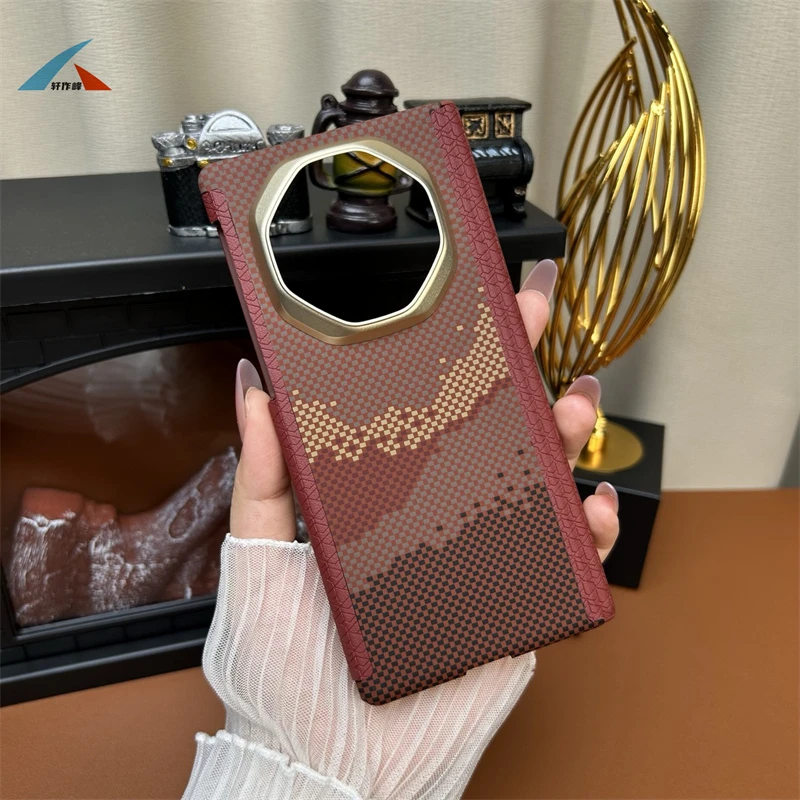 华为MateXT碳纤维纹双中轴手机壳XTS超薄磁吸轻奢折叠防摔保护套