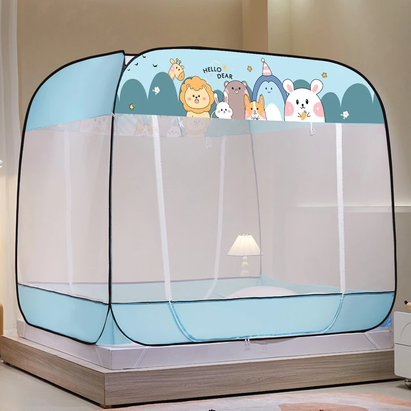 2025新款免安装无荧光双丝帐纱防摔蚊帐 蜂窝网纱大空间防蚊睡帐