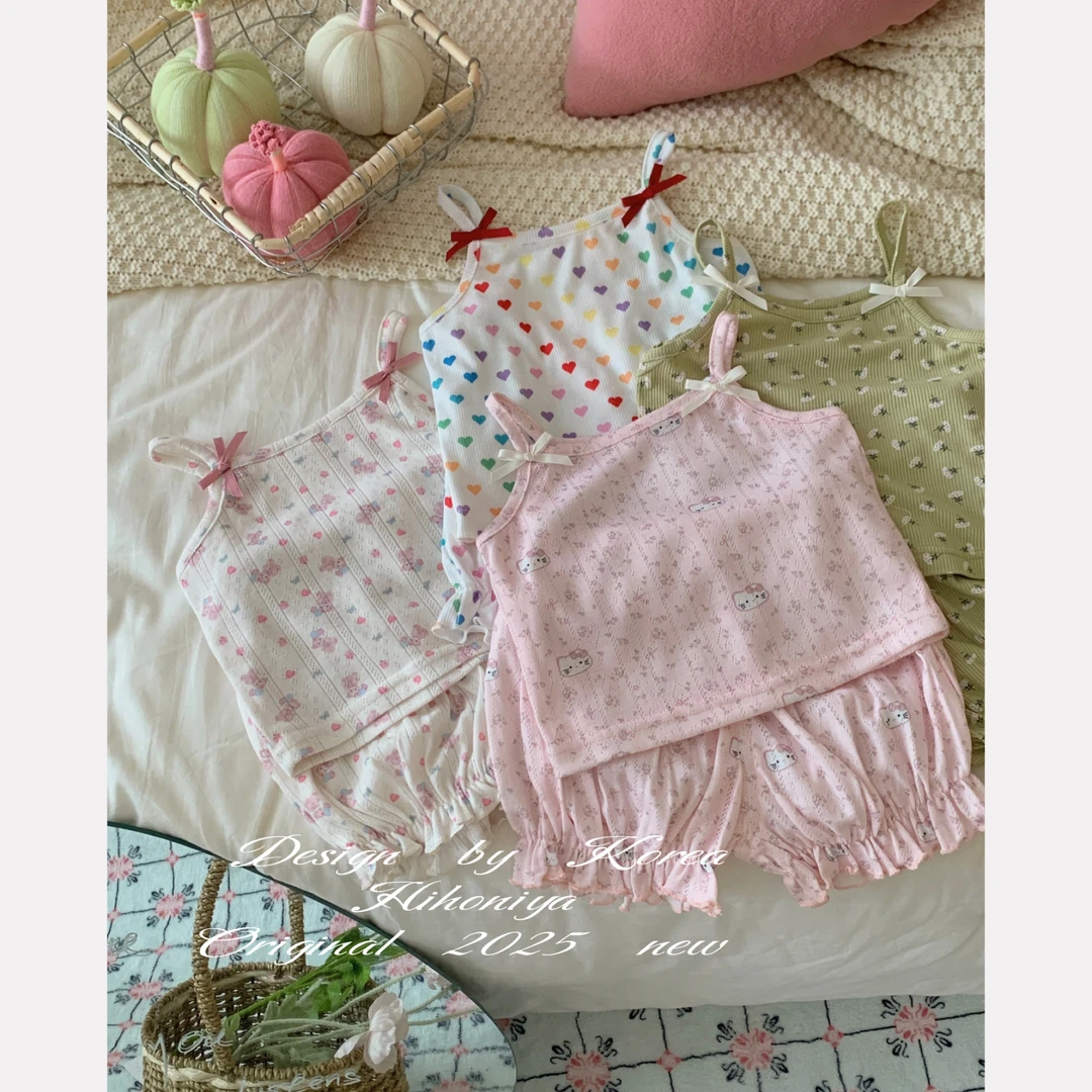 【云朵绵绵】草坪约会二Hihoniya~2025夏季宝宝多色可爱吊带套装