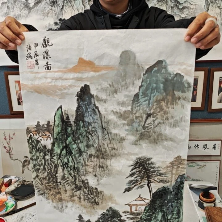 国画贾海瑞老师现场定制