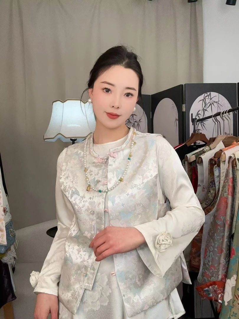 CHUNTIAN/李李国风【蝶漫漫】新中式织锦提花马甲