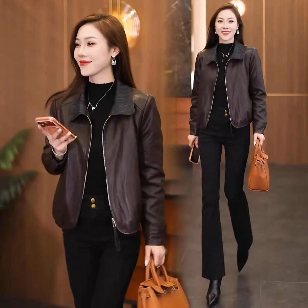 时尚加绒短款皮衣外套女2025秋冬新款时髦洋气保暖PU皮夹克上衣潮