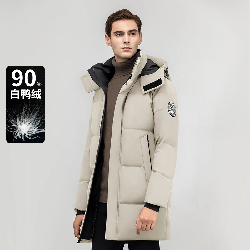 【衣哥专属】罗蒙秋冬新品男款户外休闲连帽中长款羽绒服6Y218211