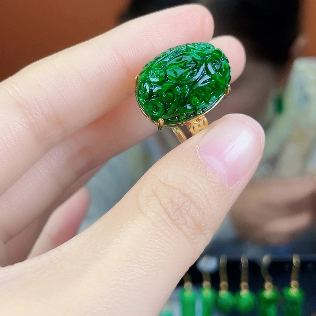 翡翠银S925镶嵌耳饰