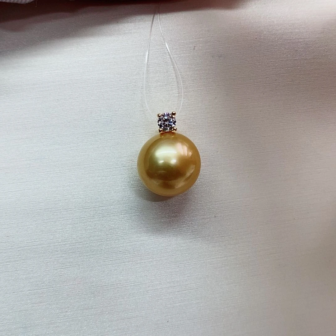 吊坠(不含链)银S925镶嵌海水珍珠10-11