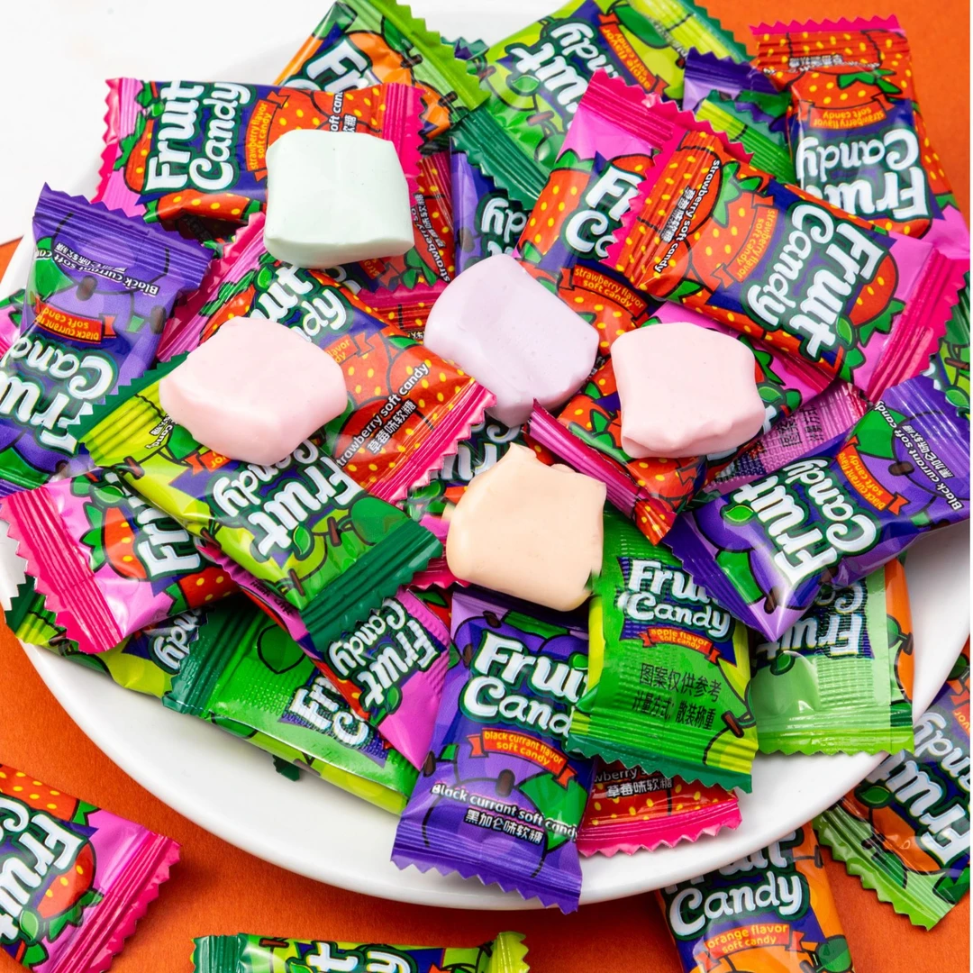 混合果汁软糖草莓/香橙/苹果/黑加仑糖果婚宴喜糖小孩爱吃糖果