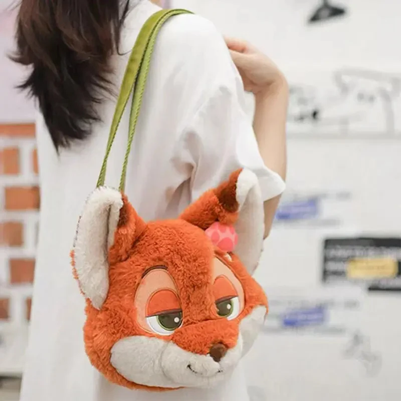 迪士尼正版疯狂动物城朱迪尼克豹警官花花系毛绒玩偶斜挎包玩偶包