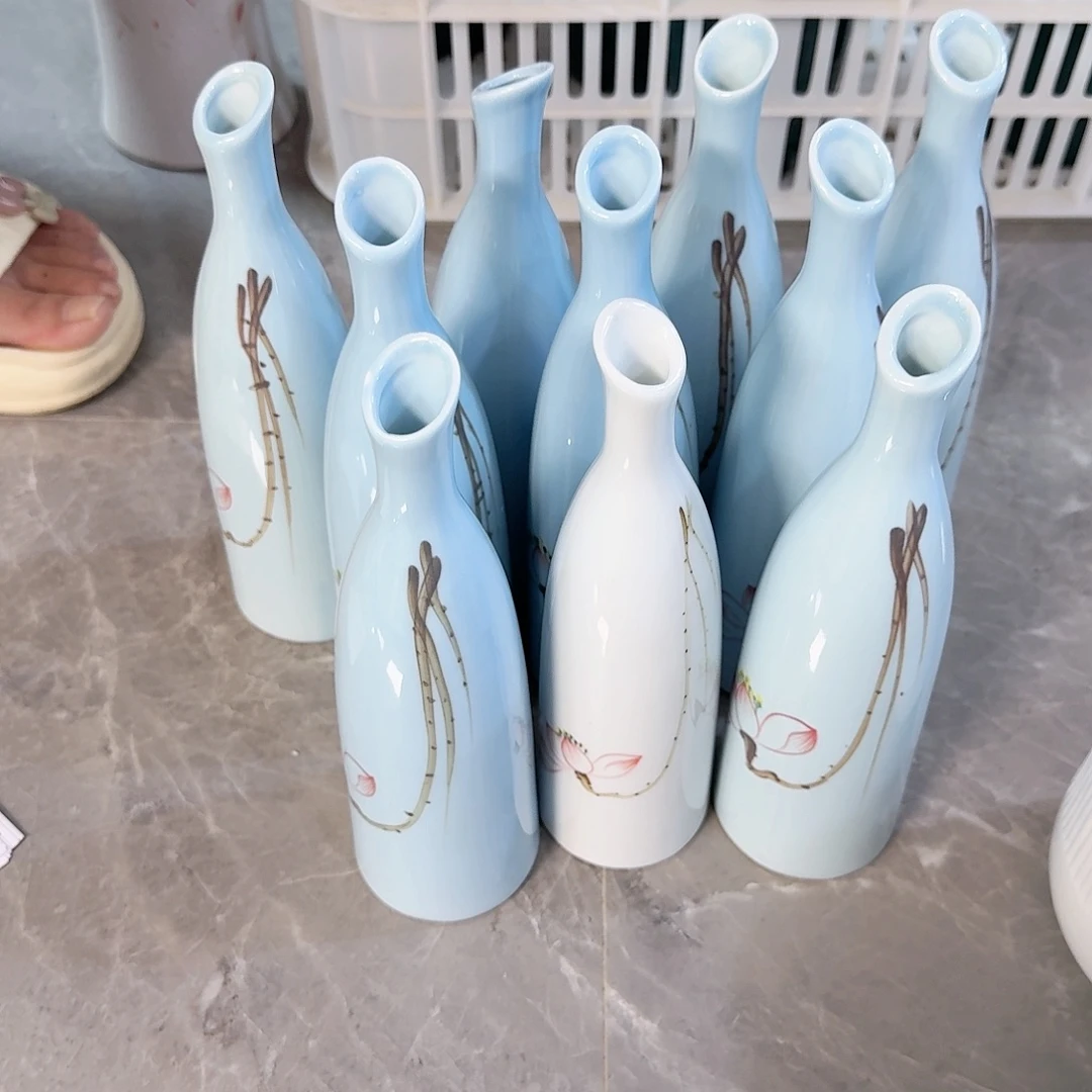 如***偿10个小细口陶瓷21厘米微瑕