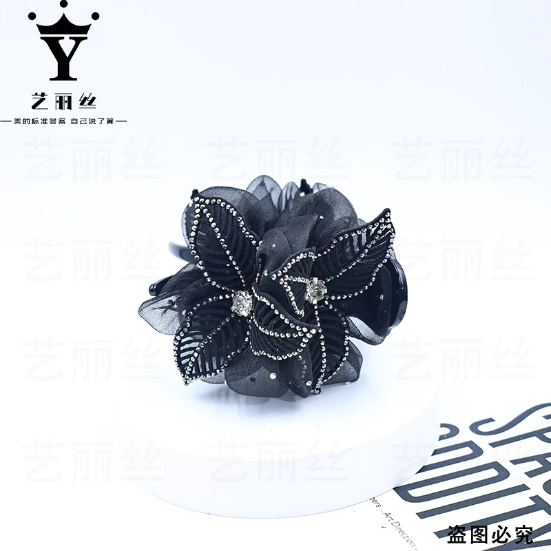 艺丽丝 高级网纱三叶丸子夹 [步步生花] 8cm丸子夹 YL1034手工